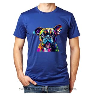 Trishoolin "Colourful Dog..." Abstract Theme Graphic T-Shirt (Design 10292MB) | Cotton Regular Fit Crew Neck Tee | Pack of 1