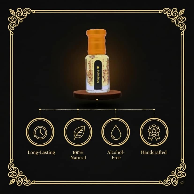 Alnaqi Fragrances Shuyuqqh Attar| Perfume Oil – Alcohol-Free Long-Lasting Roll-On | Bergamot, Saffron Rose, Oud Wood, Amber Vanilla | Unisex Luxury Attar view 5