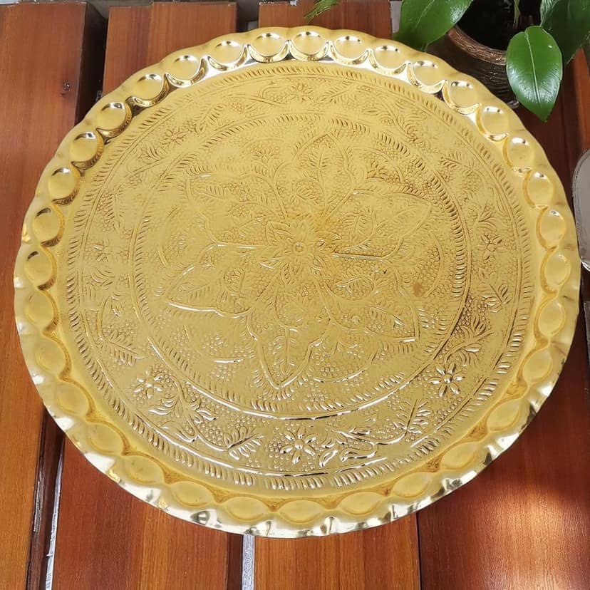 Brass Thali Flower Design (ZMAS203 C)