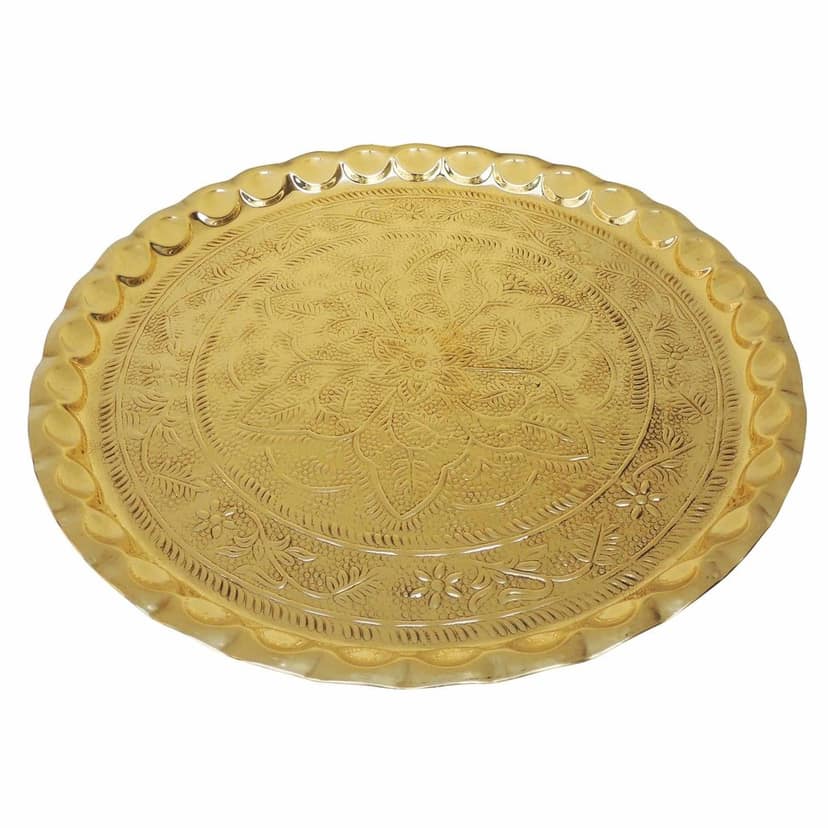 Brass Thali Flower Design (ZMAS203 C) view 3