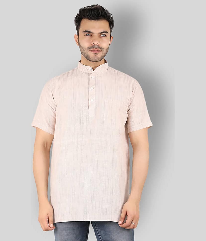 Latest Chikan Pink Cotton Kurta Single