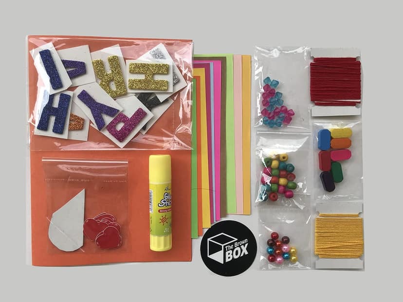 The brown box�Rakhi Making Kit,Rakhi Making Material,Rakhi for Brother,Friendship Band Making kit,Craft kit,Art and Craft Kit,Rakhi Greeting Card Making Kit,7,DIY Kit,Bracelet Making Kit. view 7