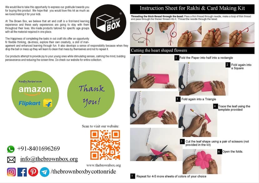 The brown box�Rakhi Making Kit,Rakhi Making Material,Rakhi for Brother,Friendship Band Making kit,Craft kit,Art and Craft Kit,Rakhi Greeting Card Making Kit,7,DIY Kit,Bracelet Making Kit. view 8