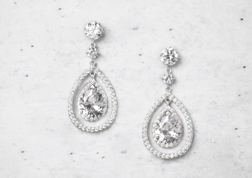 Iluminar Pear Drop Earrings view 2