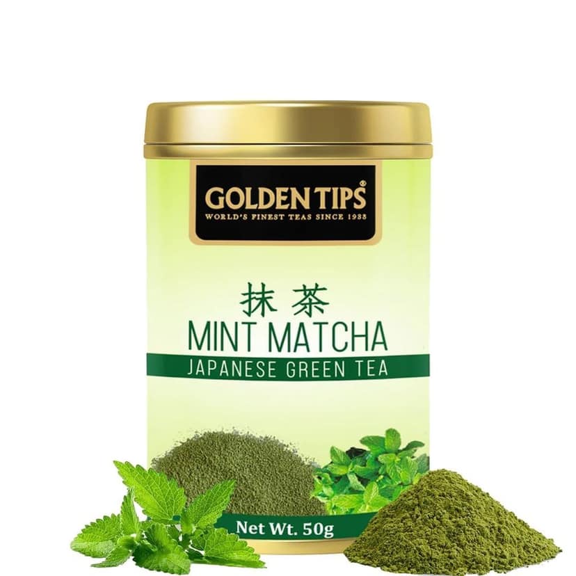 Golden Tips Healthy/Natural and Organic Japanese Mint Matcha Green Tea Powder, No Additives, Antioxidant-Rich Superfood, No Artificial Sweeteners (50 gm Each- Pack of 2) view 6