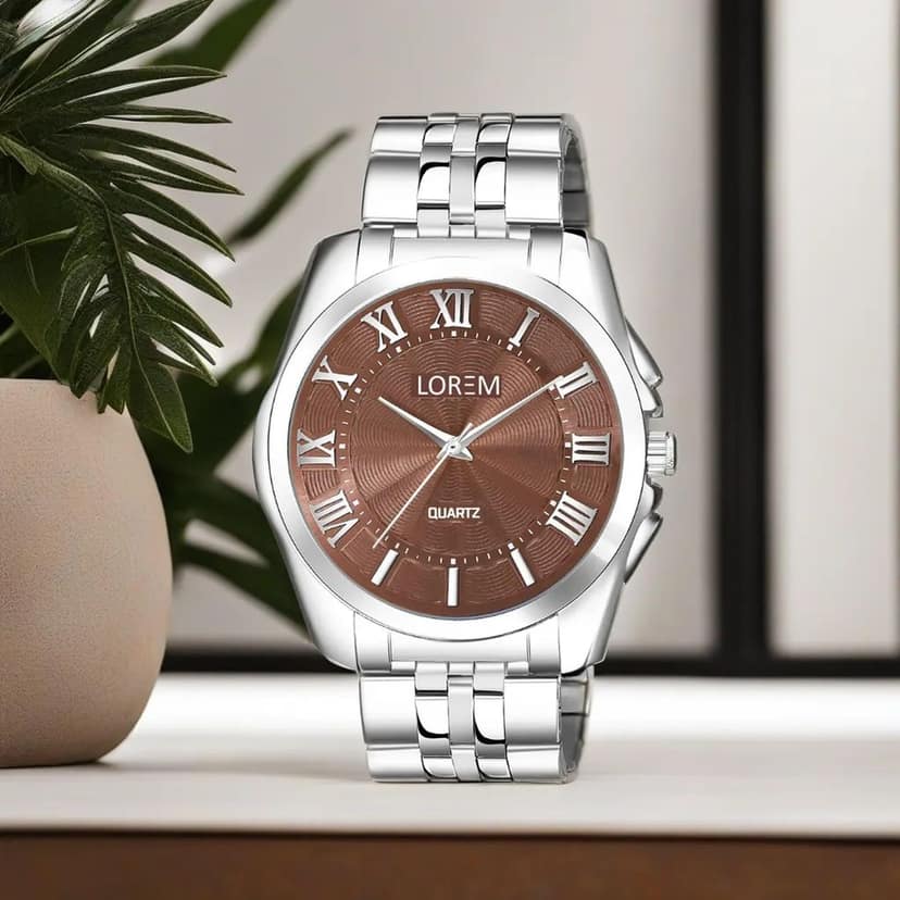 LOREM Black 3D Roman Stainless Steel Analog Watch for Men LR125-UF view 2