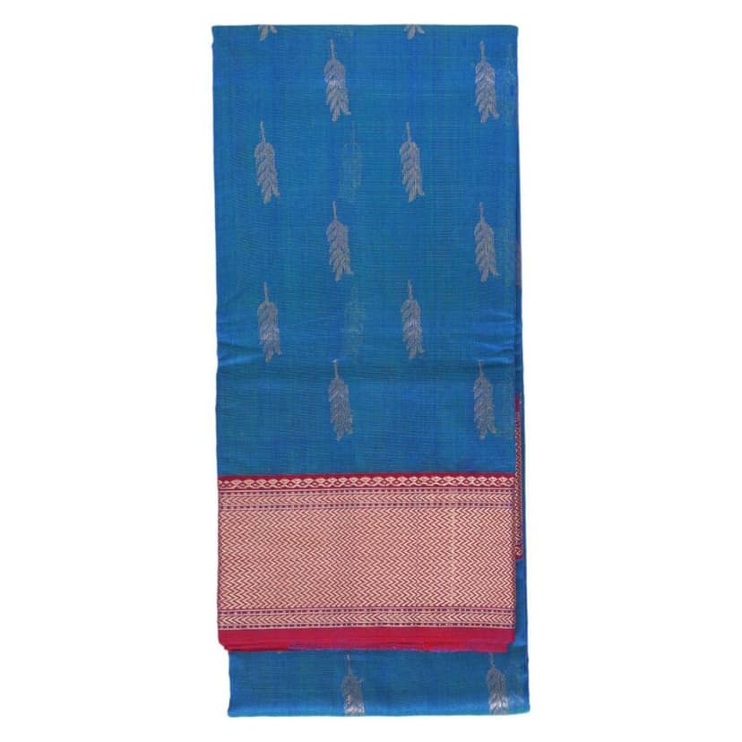 HANDLOOM CHANDERI SAREE- MERCERISED(COTTON+SILK MIX) WITH BLOUSE (SKU - 1SC202080620 SAREE- 83) view 3