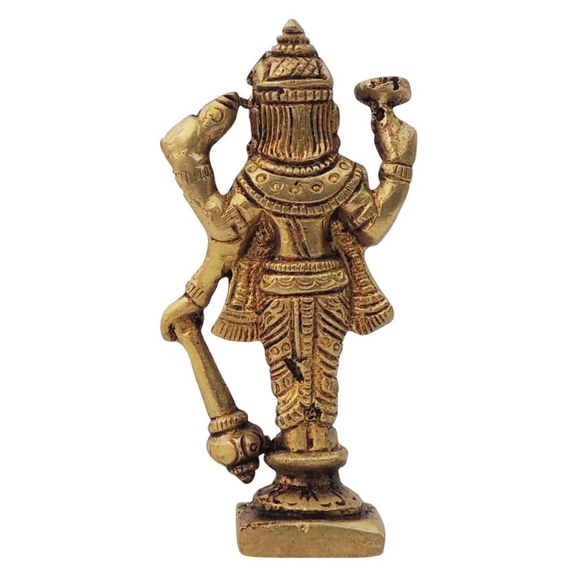 Brass Vishnu Ji Murti - Devotional Hindu God Idol for Temple, Height : 3.5 Inch (BSMAS1596 V) view 2
