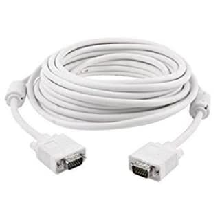 VGA Male to Male ,15-Pin Cable/Adapter for PC, Monitor, Projector, Laptop, TV, LCD/LED (White)