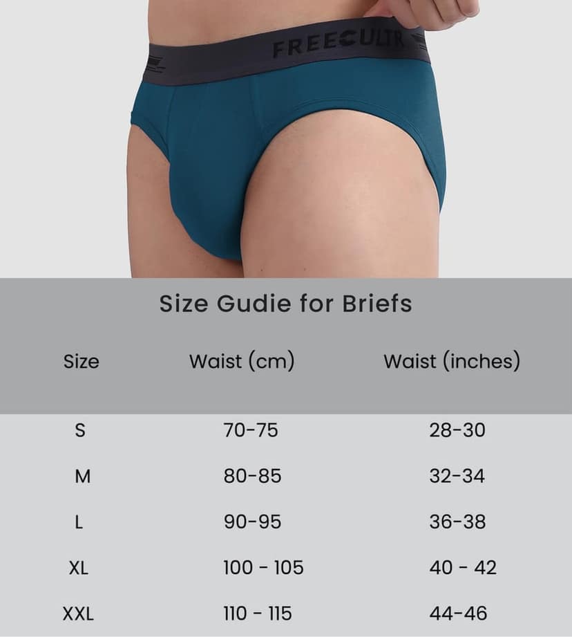 FREECULTR Men's Underwear Anti Bacterial Micromodal Airsoft Brief - Non Itch No Chaffing Sweat Proof Pack of 1-Midnight Blue view 6
