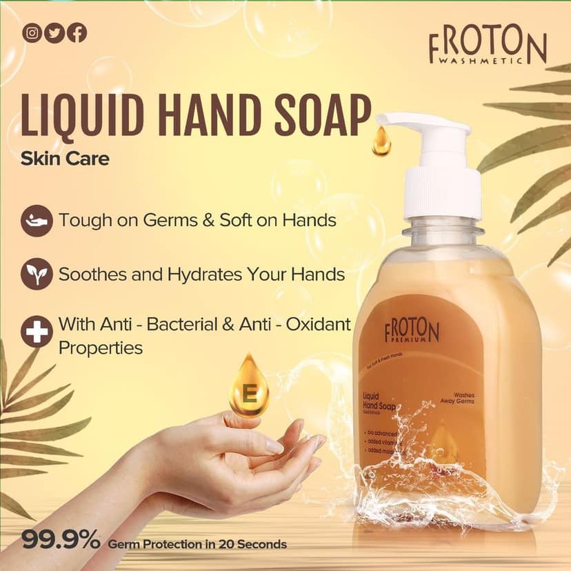 Froton Handwash Gel Gold 250ml Pack of 2 view 3