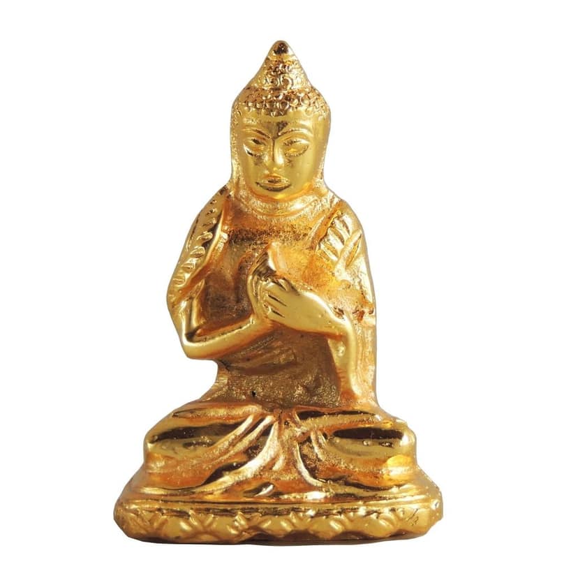 Aluminium Gold Buddha Statue ? Premium Showpiece for Home & Office, Height : 3.8 Inch (ASMAS221 G) view 2