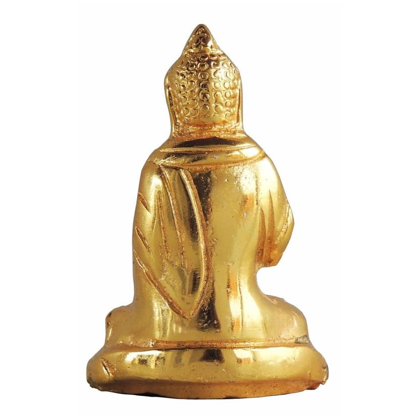 Aluminium Gold Buddha Statue ? Premium Showpiece for Home & Office, Height : 3.8 Inch (ASMAS221 G) view 3