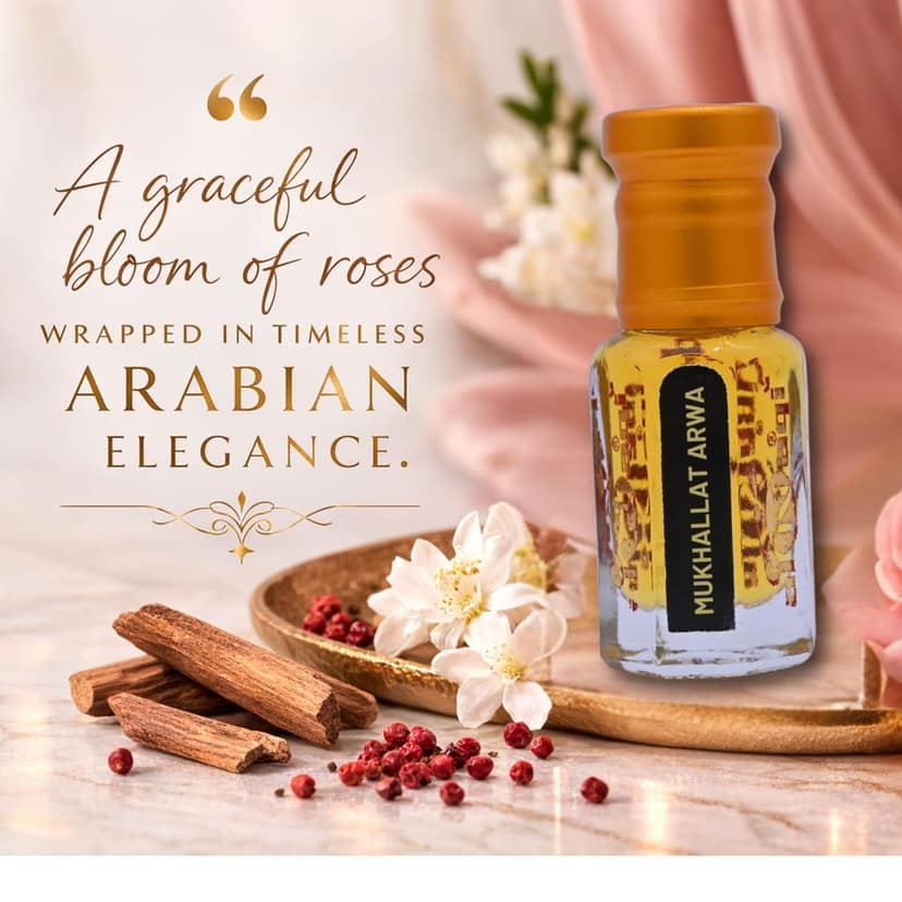 alnaqi fragrances Mukhallat-Arwa-Attar 12ml - Luxury Mixed-Oud Perfume, No Alcohol Concentrated Amber-Rose-Oil, High-Strength Traditional-Scent, Original Signature-Parfum view 3
