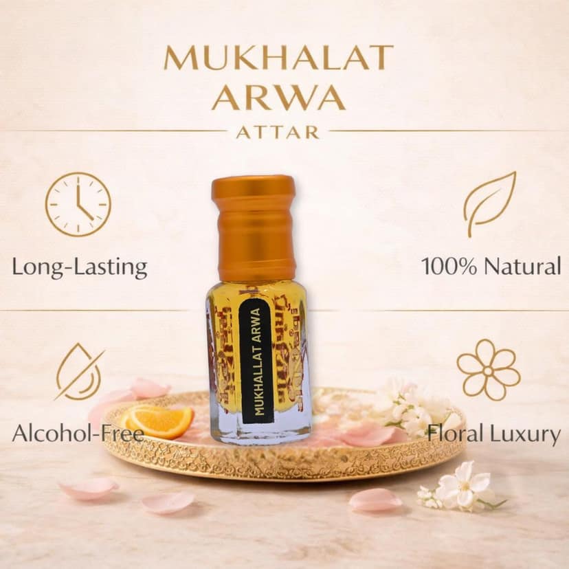 alnaqi fragrances Mukhallat-Arwa-Attar 12ml - Luxury Mixed-Oud Perfume, No Alcohol Concentrated Amber-Rose-Oil, High-Strength Traditional-Scent, Original Signature-Parfum view 4