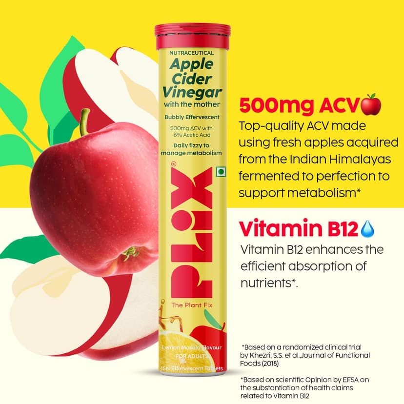 Apple Cider Vinegar Effervescent with the mother Pack of 8 Tubes__2 Months__120 Tablets view 3