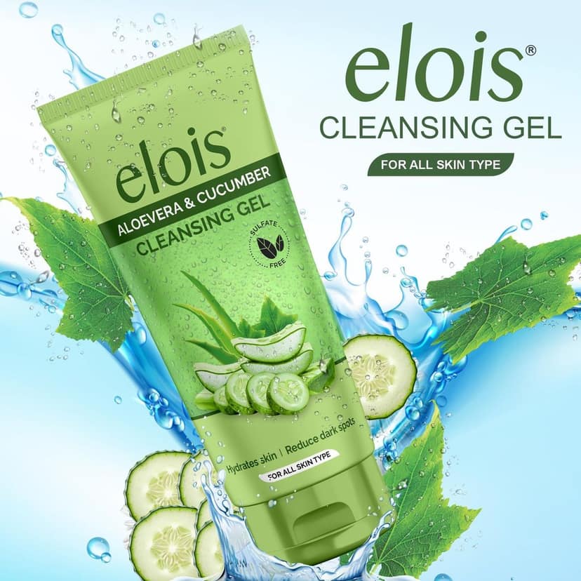 elois Aloe Vera & Cucumber Cleansing Gel 100 gm for face - Reduces Dark Spots of Hydrate Skin view 3