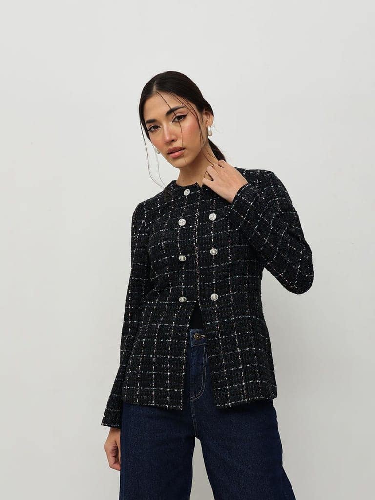 Black Tweed Jacket view 3