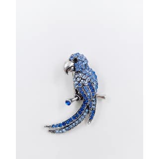 Brooch Blue Crystal Parrot