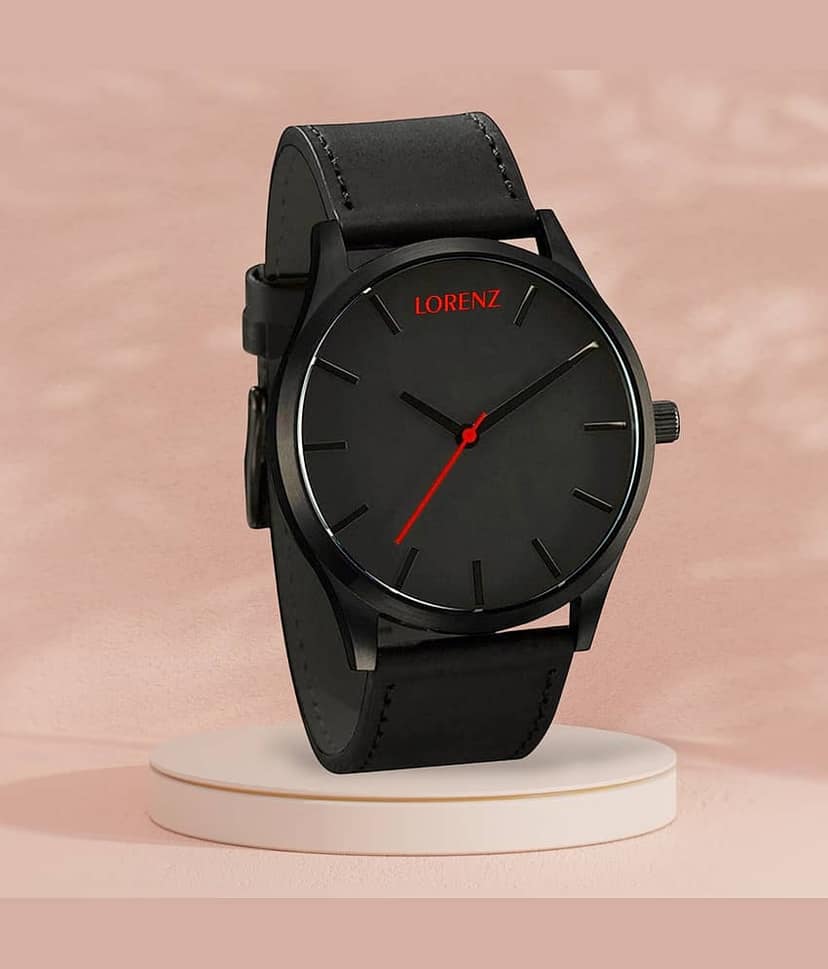 Lorenz Black PU Analog Men's Watch