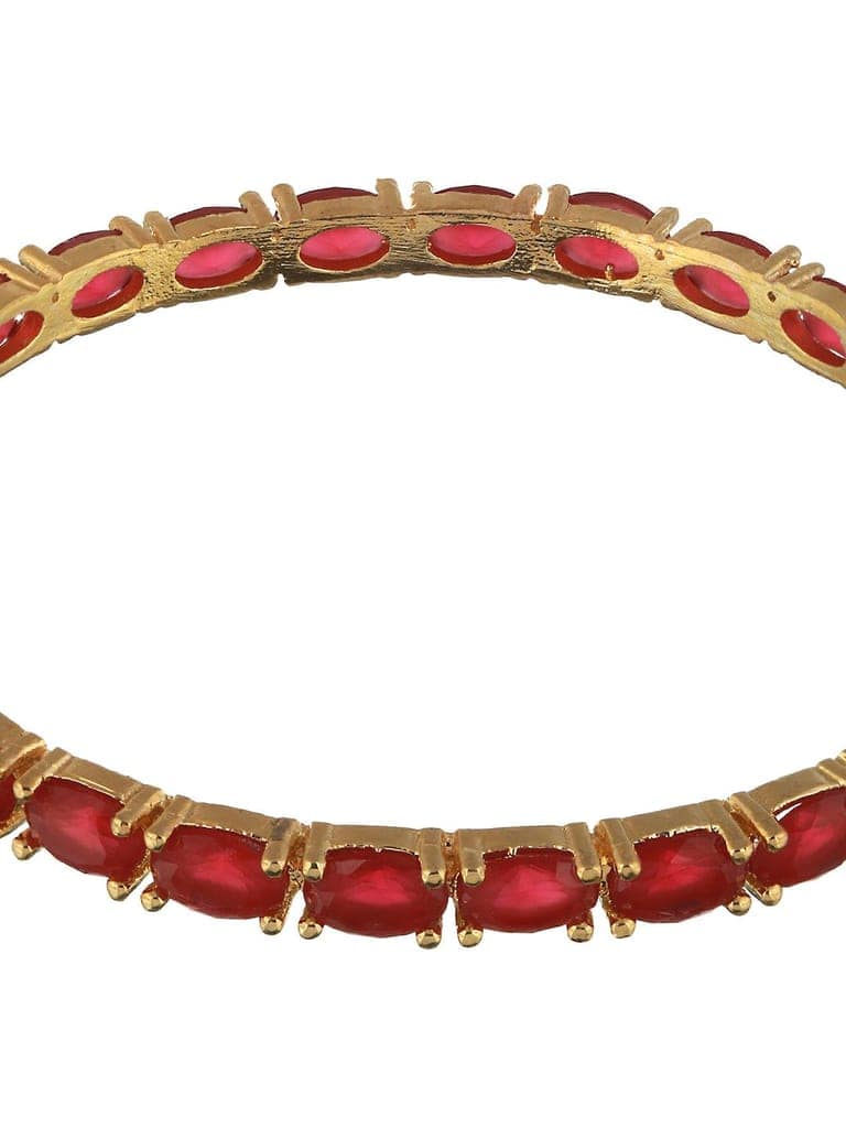 Set of 4 Gold Plated Red Ruby Stone Studded Bangles view 6