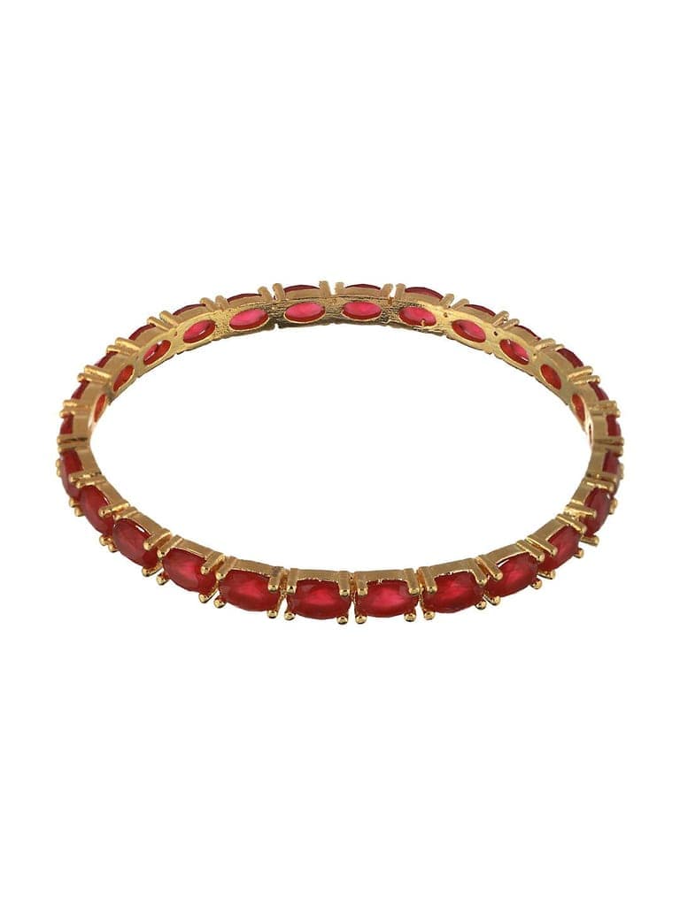Set of 4 Gold Plated Red Ruby Stone Studded Bangles view 7