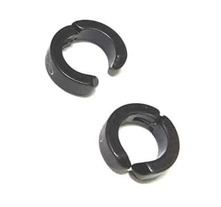 Nawani 1 Pair Black Jewellery Metallic Stainless Steel Hoop Studs Earring for Men