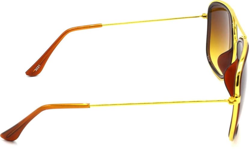 Hrinkar Unisex Round Sunglasses Silver & Golden Frame, Brown Lens (Medium) - Pack of 2 view 5