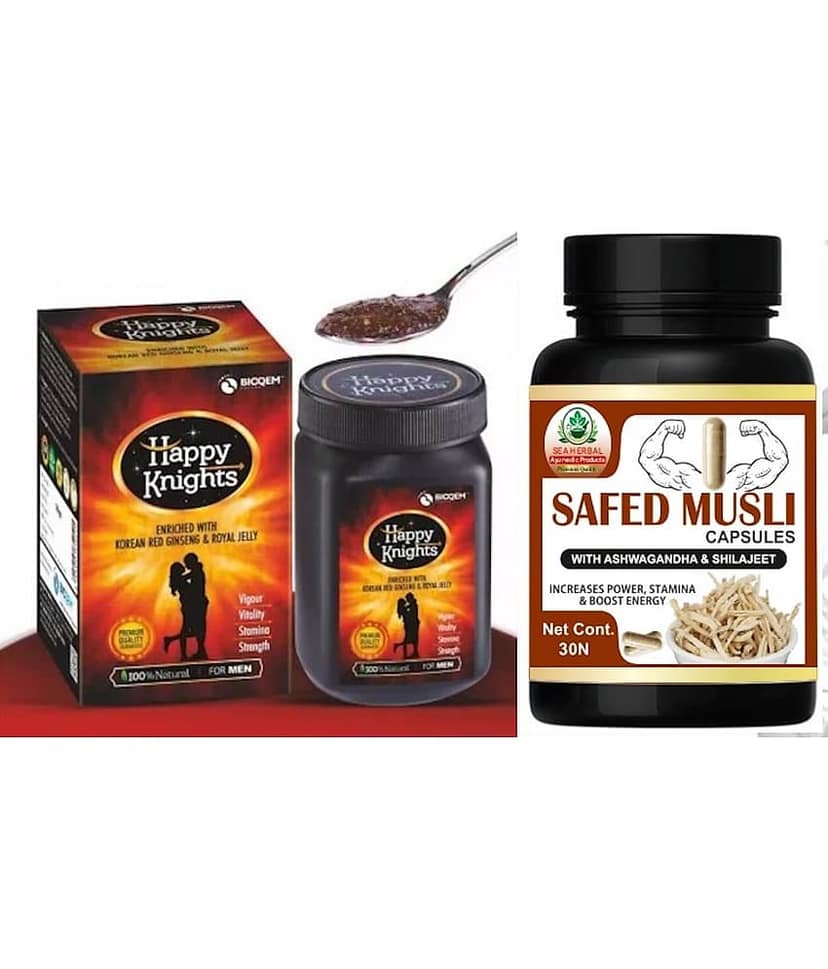 BIOQEM HAPPY KNIGHTS 250 GM + SEA HERBAL SAFED MUSLI CAPSULE