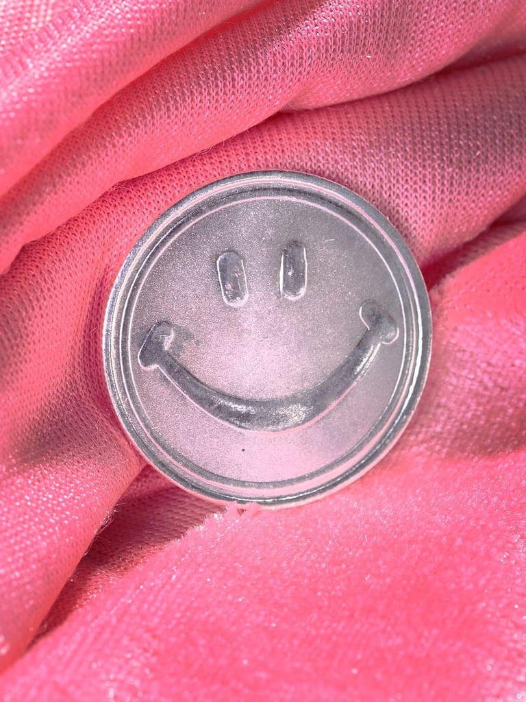 Set Of 2 Cute Handcrafted Ribbon Flower Toy Rakhi Smiley 10 gram 999 Round Silver Coin view 3