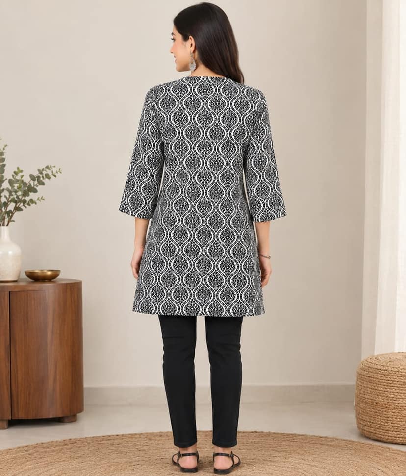 Glamvila Charcoal Charm Kurti view 3