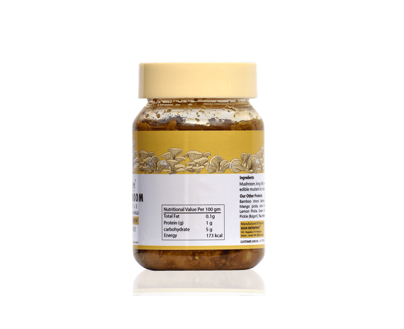 Kuhi Enterprise Oyster Mushroom Pickle made with Naga King Chilli & Assam Lemon Mushroom, Lemon, (200gm) view 4