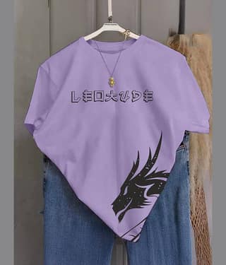 Leotude Men Cotton Blend Oversized Fit Printed T-Shirt ( Pink )
