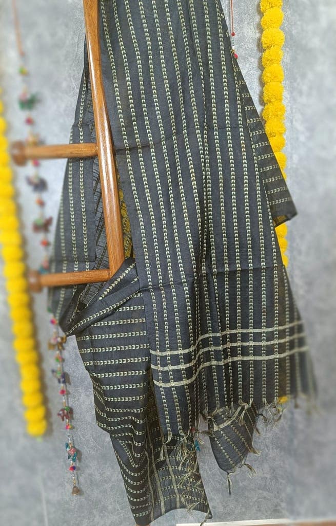 Katan Silk Banarasi Brocade Dupatta Black Color-1390 view 2