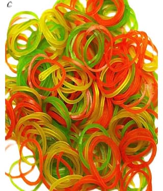 OLIFIN 500 Peices Fluorescent Color Rubber Band use in Home & Kitchen etc. (1 inch, 500 Pieces)