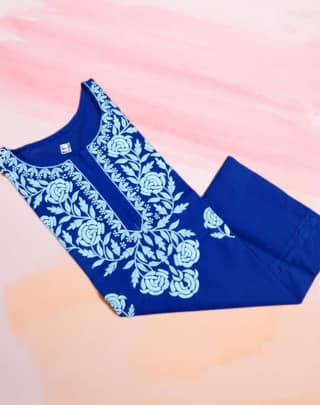 SHORT BLUE COTTON KURTI