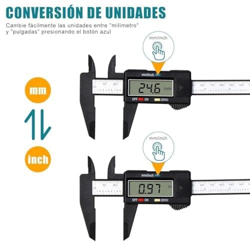 Digital Vernier Caliper Classic 150 mm/6 Inches with Large LCD Screen for External, Internal, Depth and Electronic Measuring Tool Caliper Measuring Tool for DIY/3D Printing view 3