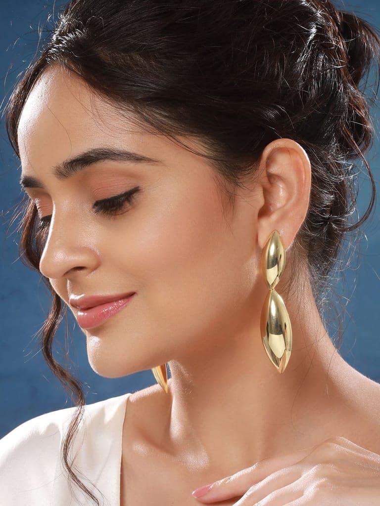 Anti-Tarnish Gold Plated Stylish Casual Drop Dangle Earrings view 2