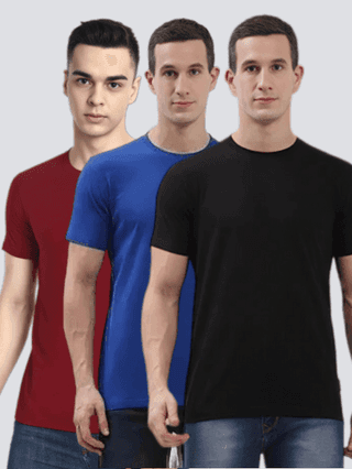 Hummel Cam Men'S T-Shirt Pack Of 3(Maroon/Blue/Black)