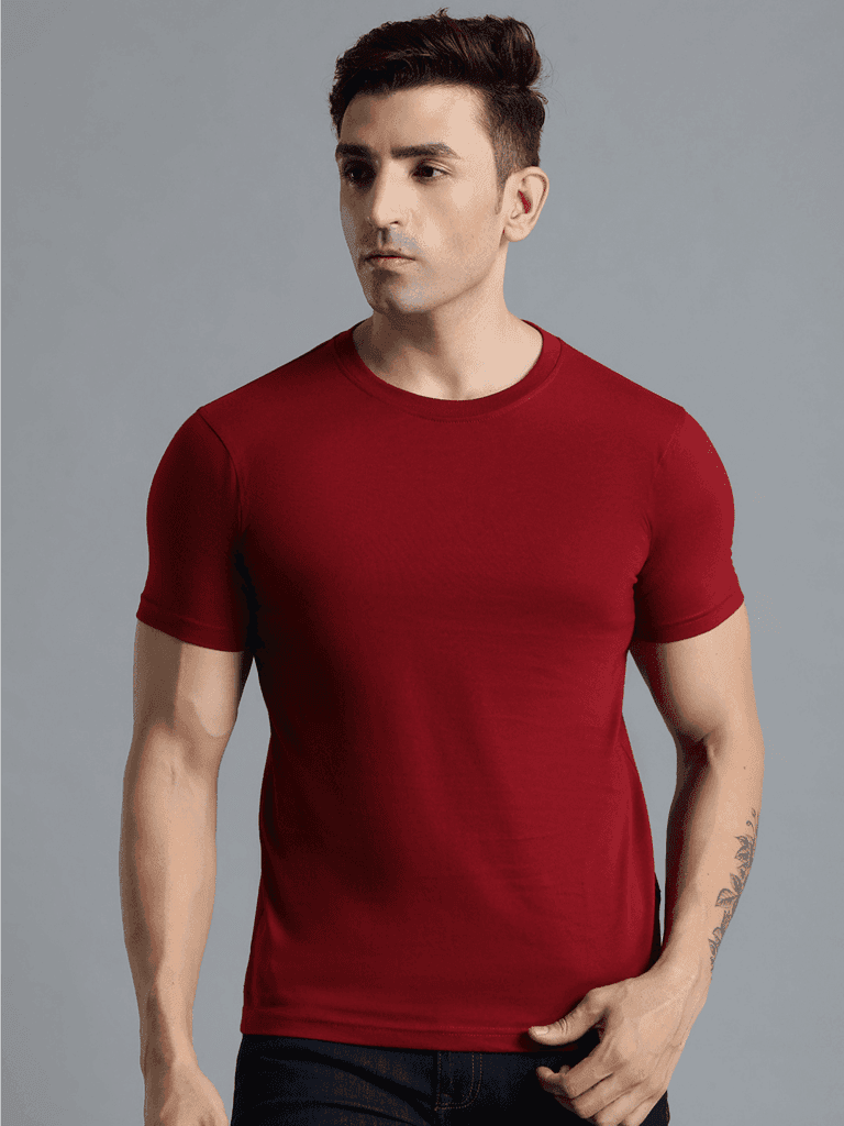 Hummel Cam Men'S T-Shirt Pack Of 3(Maroon/Blue/Black) view 2
