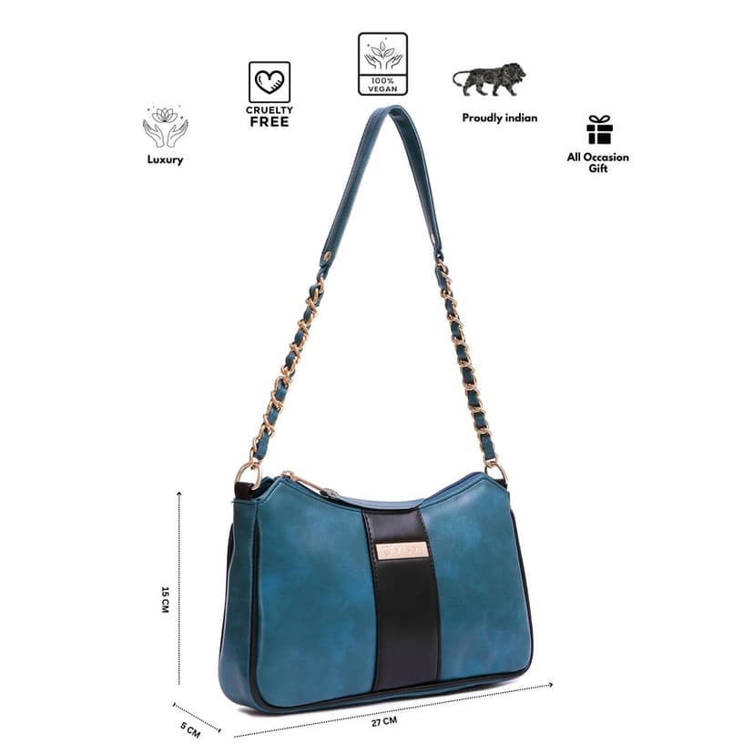 VISMIINTREND Women Handbag | Pu Leather Satchel Bag | Crossbody Sling Bag with Detachable Adjustable Strap | Evening Party Handbag | Solid Half Moon Style | Bags view 7