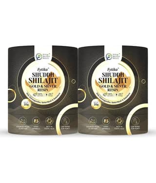 Fytika Shuddh Shilajit Gold and Silver Resin -100% Ayurvedic Himalayan Shilajit 20g (Pack of 2)