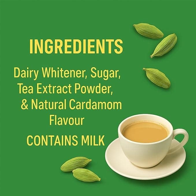 Golden Tips All-in-1 Instant Premix Cardamom Tea, 14g Per Serve, Quick & Easy To Make Elaichi Chai, 10 Sachets view 5