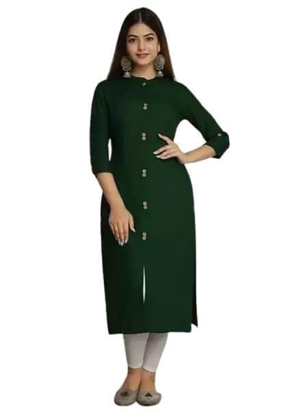 MANMAYEE Indian Tunic Top Women's Rayon Button in Front Design Straight Kurti | Straight Kurti view 6