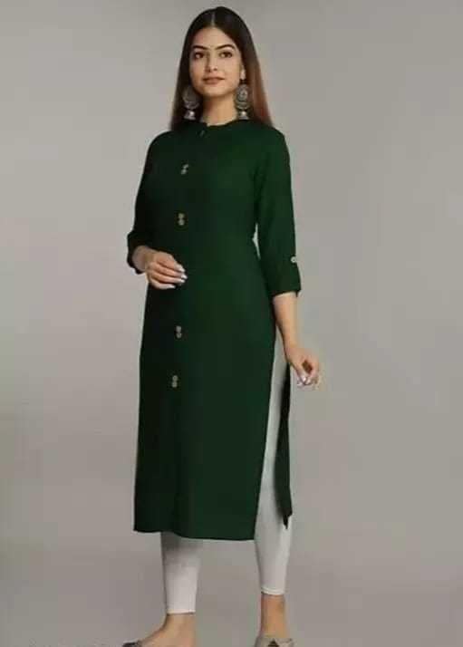 MANMAYEE Indian Tunic Top Women's Rayon Button in Front Design Straight Kurti | Straight Kurti view 7