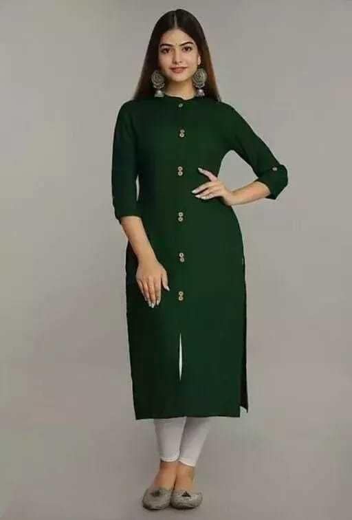 MANMAYEE Indian Tunic Top Women's Rayon Button in Front Design Straight Kurti | Straight Kurti view 9