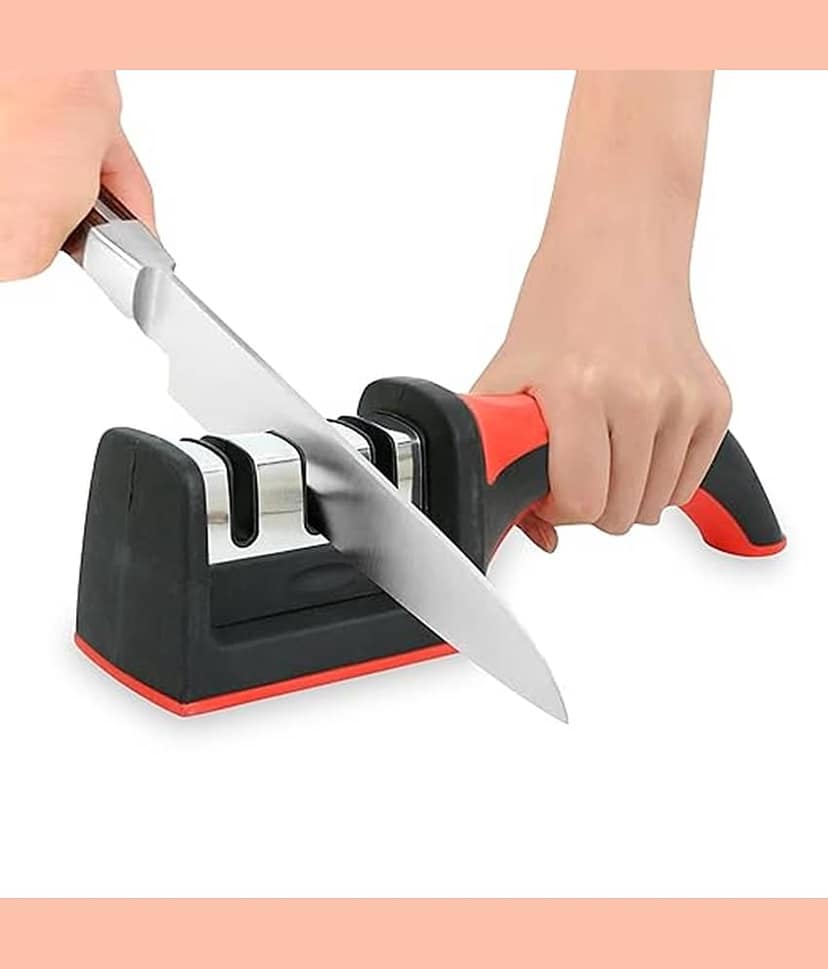 SKYVILLA Red Stainless Steel Knife Sharpner Blade Length 2 cm ( Pack of 1 )