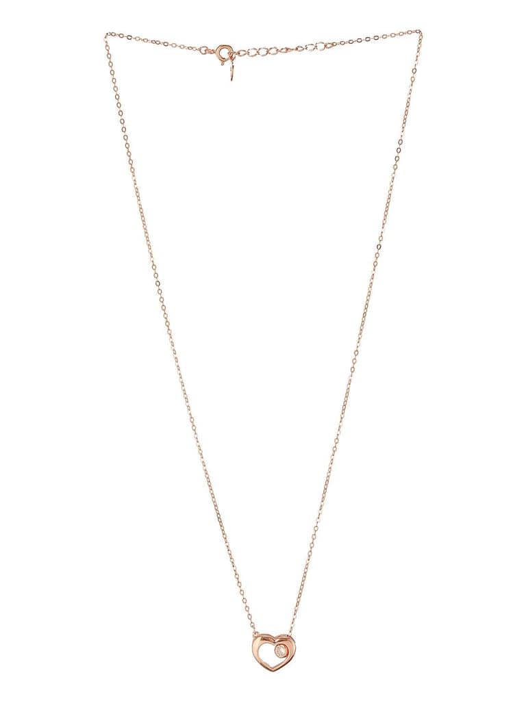 925 Sterling Silver Rose Gold Plated Minimal Charms Heart Pendant Necklace & Chain view 5