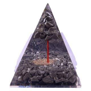Pyrite Orgone Pyramid with Natural Pyrite Tree Inside to Attract Wealth Prosperity and Abundance, Home, Office, Décor(KI_105) by Krishna Impex