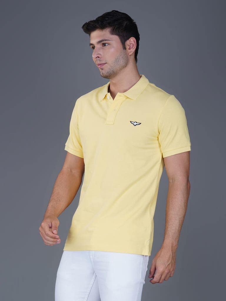 Solid Polo Shirt - PALE BANANA view 4